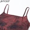 BITCED Spring Women's Solid-Colour Slim-Fit Streetwear Halter-Neck Backless Printed Top
