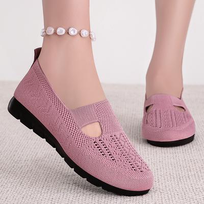 Chaussures pour femmes chaussures décontractées été nouveau tissé à la mouche respirant chaussures simples semelle souple chaussures légères chaussures simples confortables et polyvalentes pour femmes