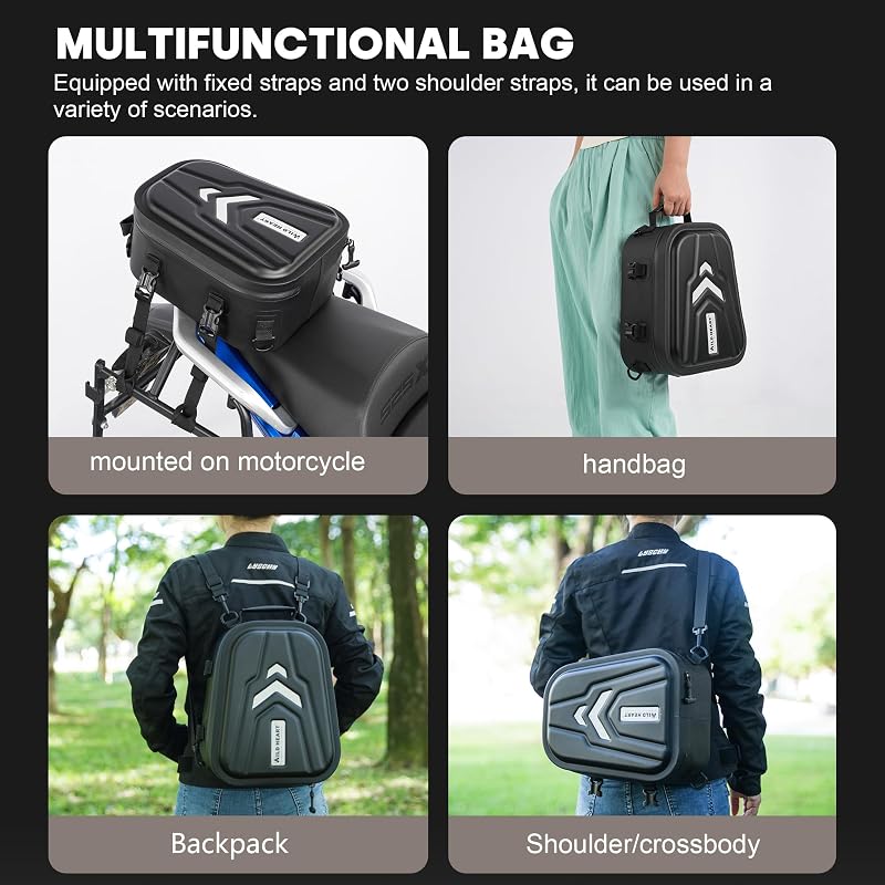 WILD HEART Motorcycle Hard Waterproof Tail Trunk Bag Multifunctional Rider Backpack