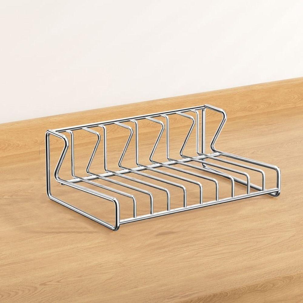 Stainless Steel Plate Draining Rack Space Saving Dish Storage Rack Kitchen