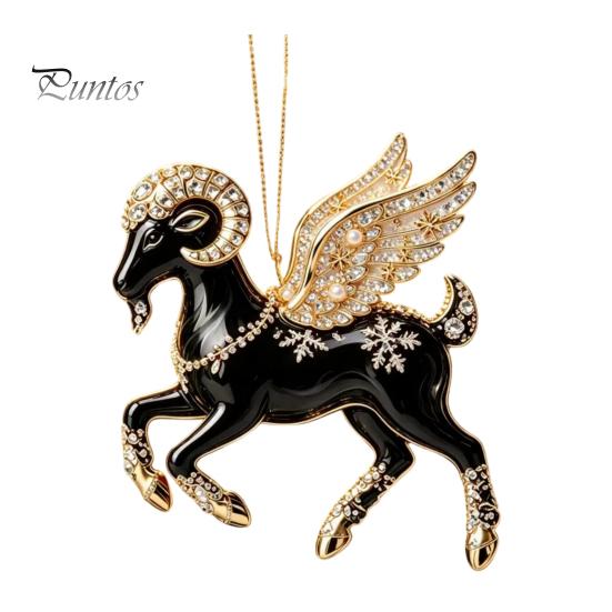 Lightweight Tree Ornaments for Holidays Black Goat Christmas Hanging Ornament, 2D Acrylic Festive Compact Restaurants Pendant, Decorative Car