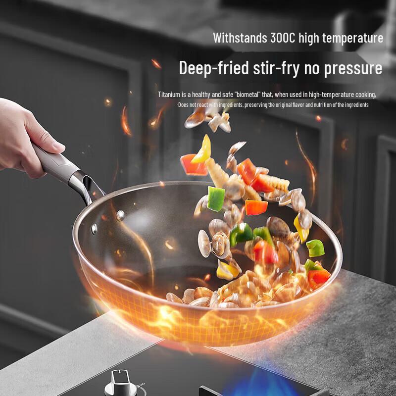 Little Bear 30cm Titanium Ceramic Non-Stick Wok