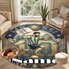 Custom Name Personalized Leo Messi Print Round Rug, Versatile Home Decor Carpet, for Playroom, Apartment, Balcony, Entryway, Hallway Gift