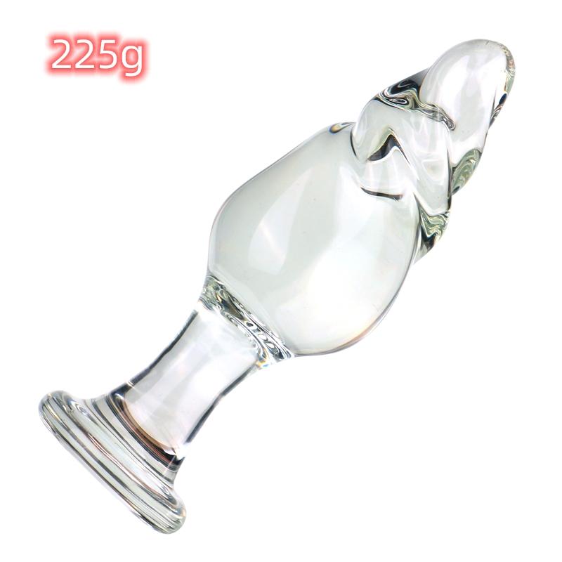 VaHppy Glass Anal Plugs Sex Toys For Gay Girl Backdoor Masturbator Spiral Twisted Threaded Transparent Adult Products SM BDSM