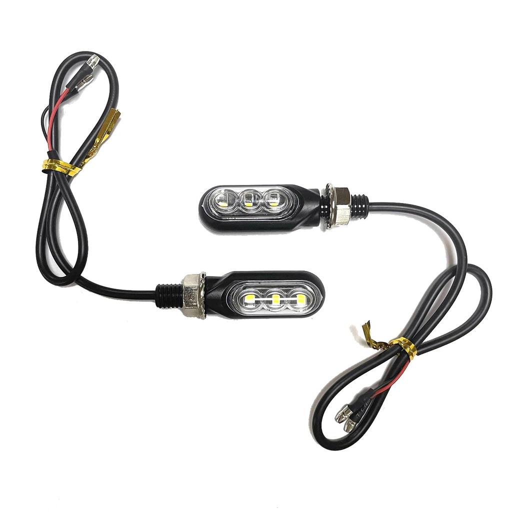 Klaxib 2pcs 3LED By Turn Signal Indicator Amber Lamp Handlebar Light Replacement Parts Accessories for Bike Scooter