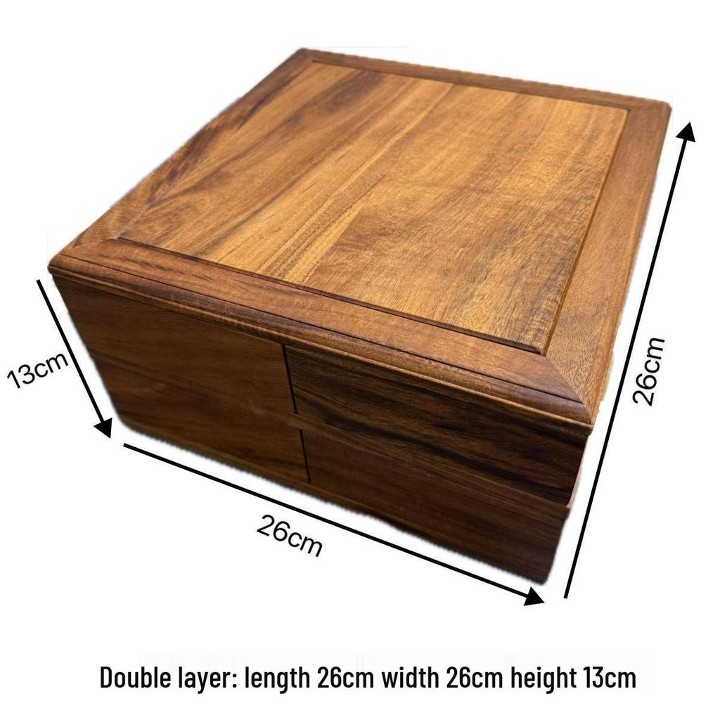 South American Walnut Rotating Puzzle Box for Tea Set & Jewelry Storage