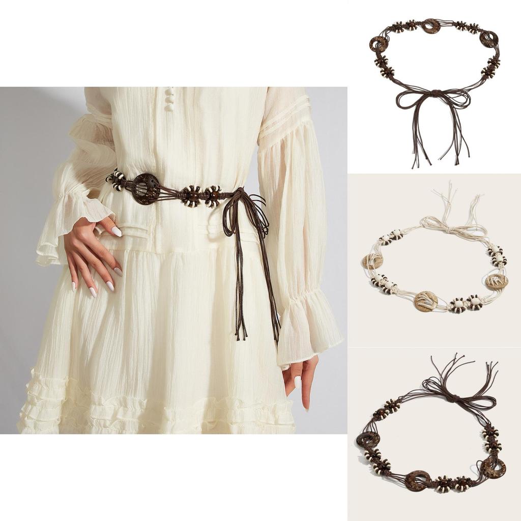 Ethnic Style Handwoven Waist Cord For Ladies With Tying Design For Summer Outfits