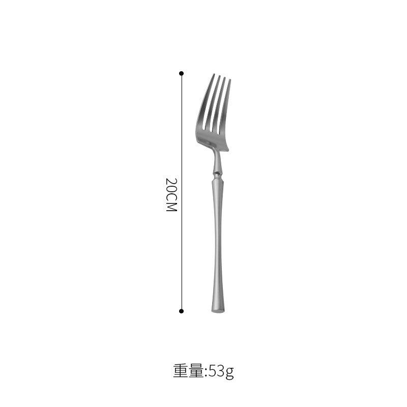 304 stainless steel knife, fork, spoon, western tableware, dessert spoon, fork, steak knife and fork set, small waist French knife and fork.