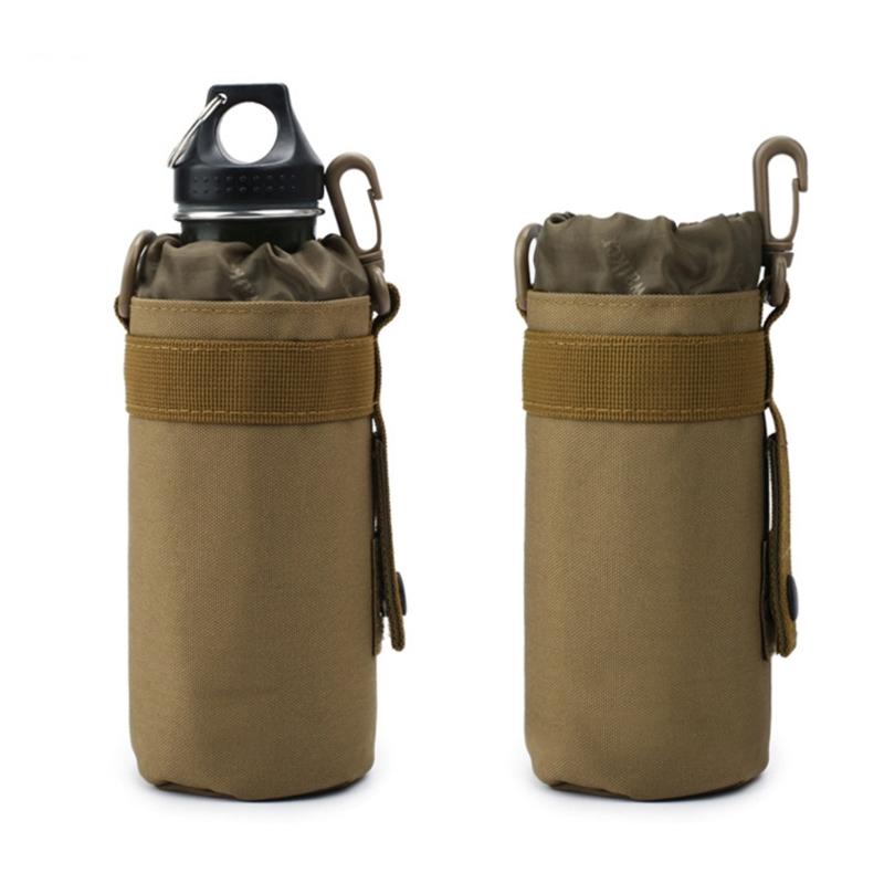 Tactic Water Bottle Pouch Waterproof Molle Bottle Holder Bag Adjustable Webbing Water Bottle Holder Bag with Drawstring
