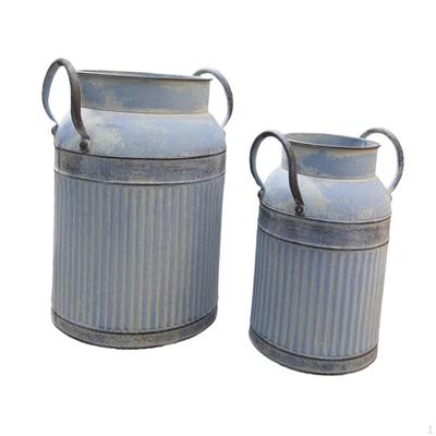 2 Stück Schicker Krug Rustikale Blumenvase Shabby für Hochzeit Outdoor Bauernhaus Bürodeko