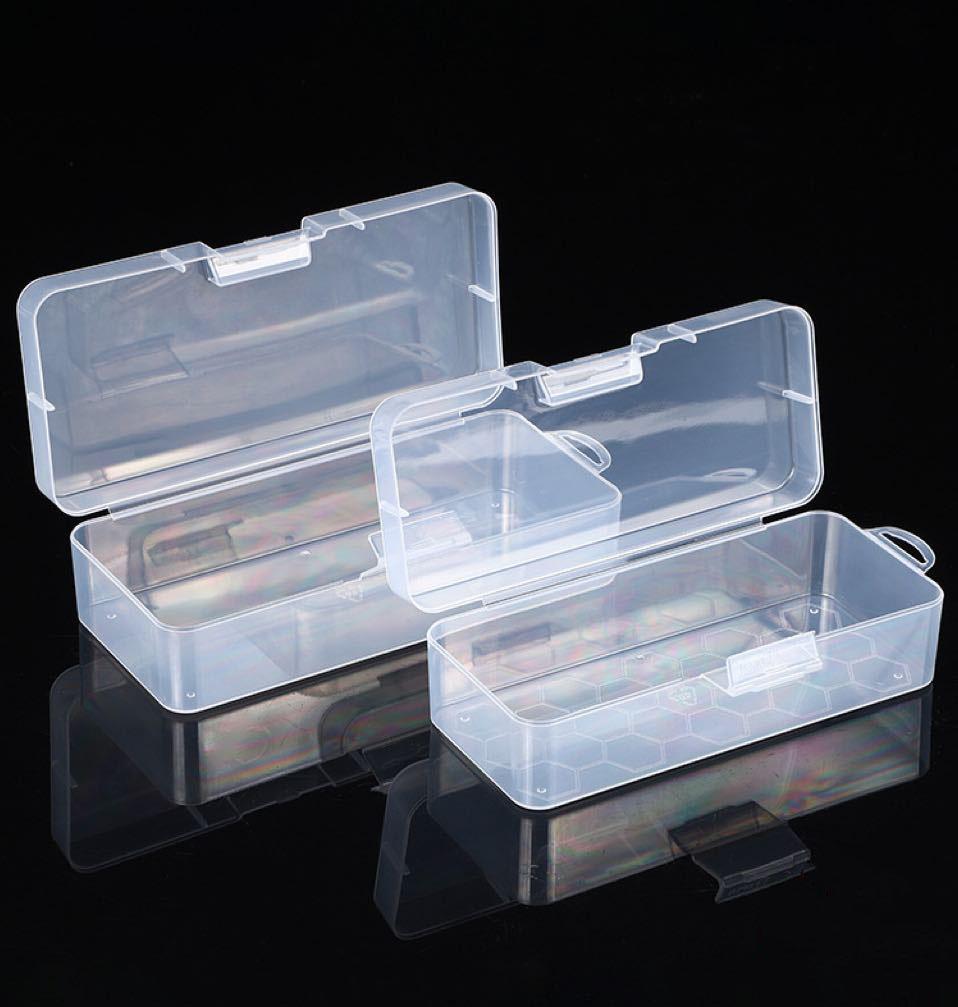 1PC Transparent Rectangular Storage Box S/M/L Plastic Buckle Empty Box Desktop Container Simple Home Dustproof Storage Box