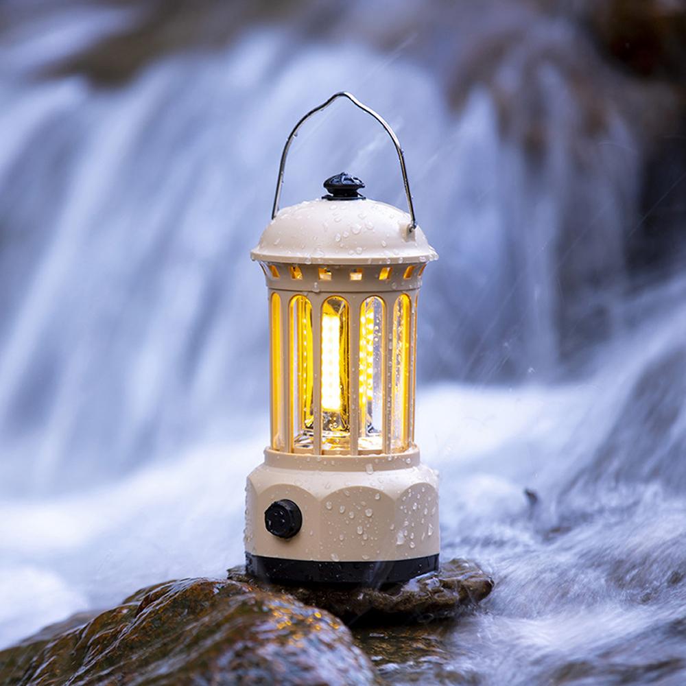 Rechargeable Cordless Camping Lamp Stepless Dimming Outdoor Retro Tent Light Home Atmospheres