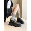 Fashion Women's Thick Heel Flats British Style 2024 Spring Autumn New Loafers Versatile Short Women Heightening JK Single Shoes