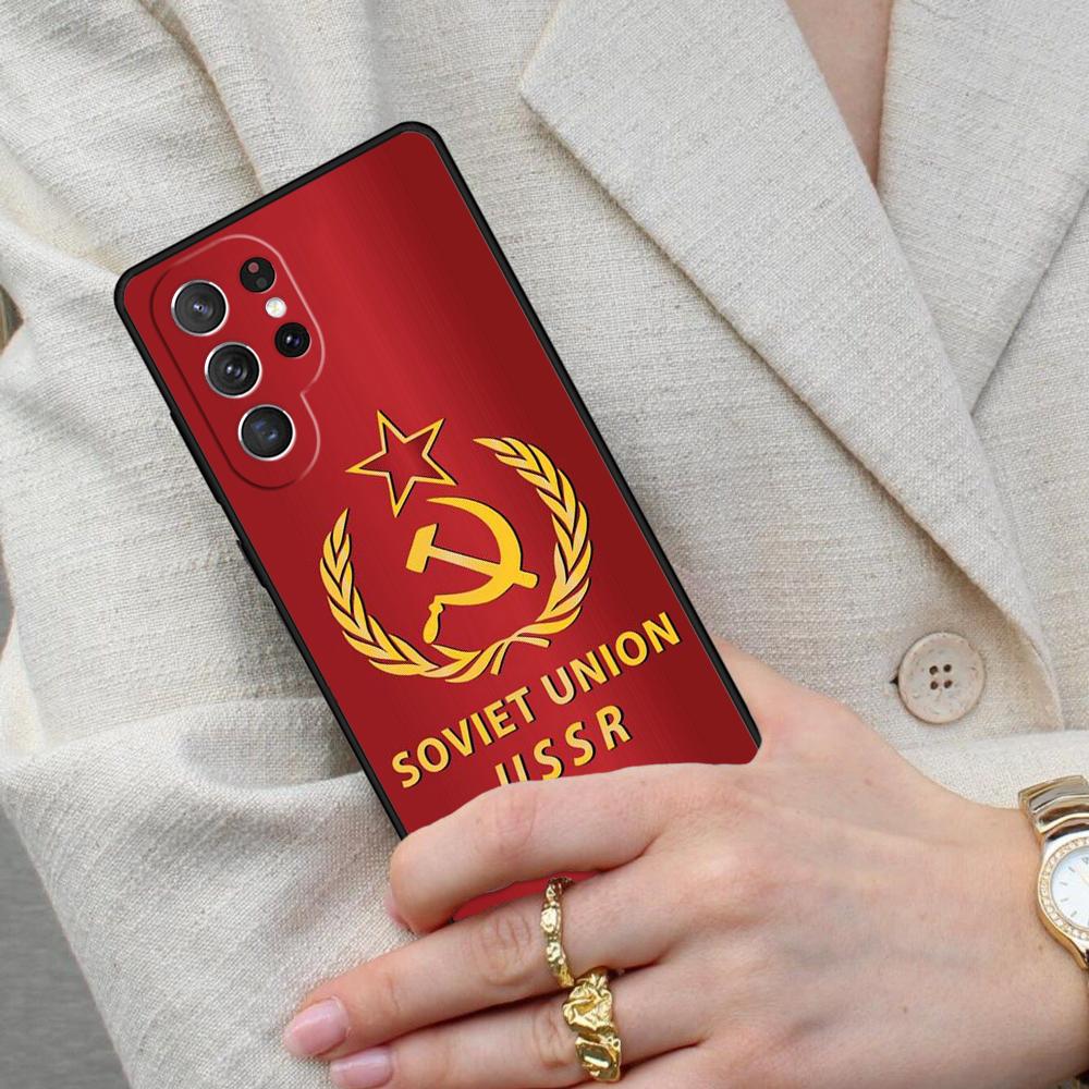 Soviet Union USSR Flag PRINT Cell Phone Case for Samsung Galaxy S26 Ultra S25 S24 S23 S22 S21 S20 Note10 Cover