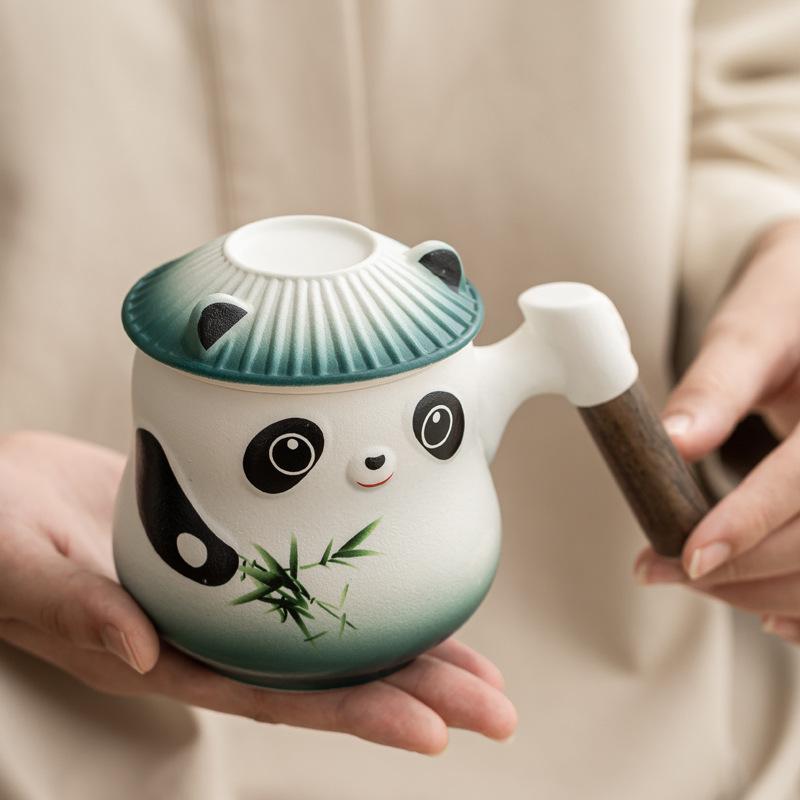 Guochao Merchandise Panda Cup Ceramic Cup Tea Coffee Cup Filter Cup Engraving Name Surname Cup