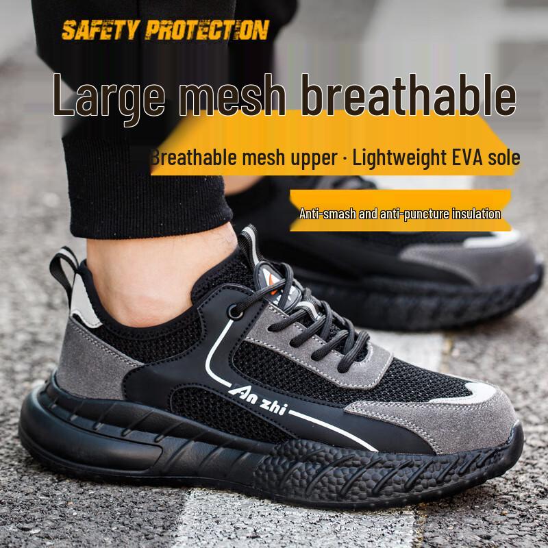 Bozong Men s Lightweight Breathable Summer Safety Shoes 24.5