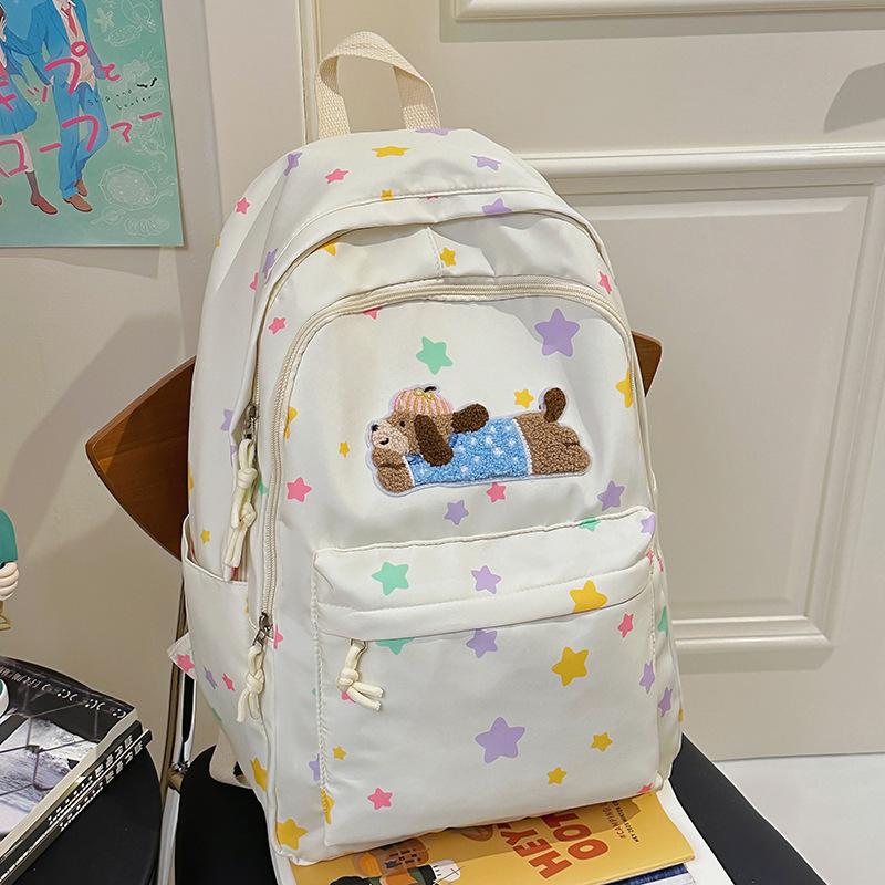 School Bag Japanese Ins Large Capacity Cute Student School Bag 2025 New Solid Color Casual Backpack Versatile Sweet Backpack