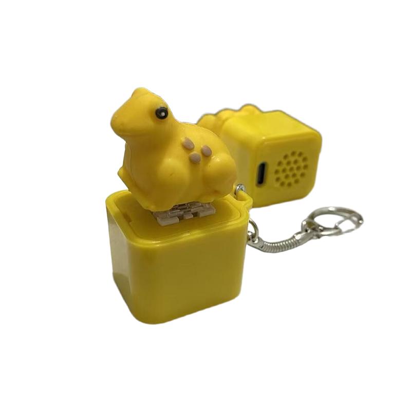 Cute Toad Frog Keychain Led Charging Sound Emitting Frog Decompression Button Keychain Decompression Toy Room Decorations Gifts