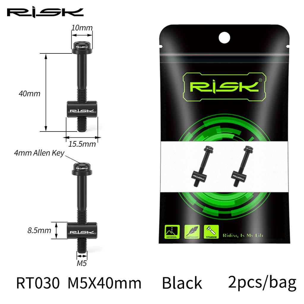 Risk 2pcs Bike Seatpost Fixing Bolt Titanium Alloy M5x30mm M5x40mm Bicycle Seat Tube Screw Saddle Fixed Bolts Screw Parts