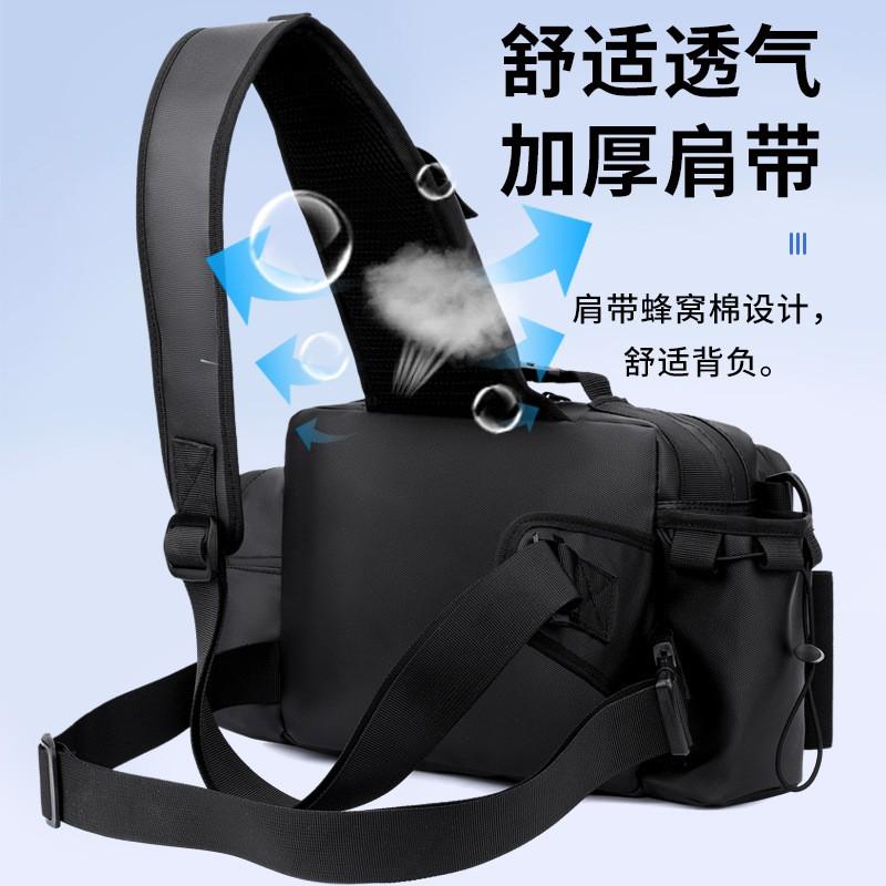 Multi-Compartment Fishing Waist Pack With Rod Holder Waterproof Nylon Tackle Bag Freshwater Saltwater Lure