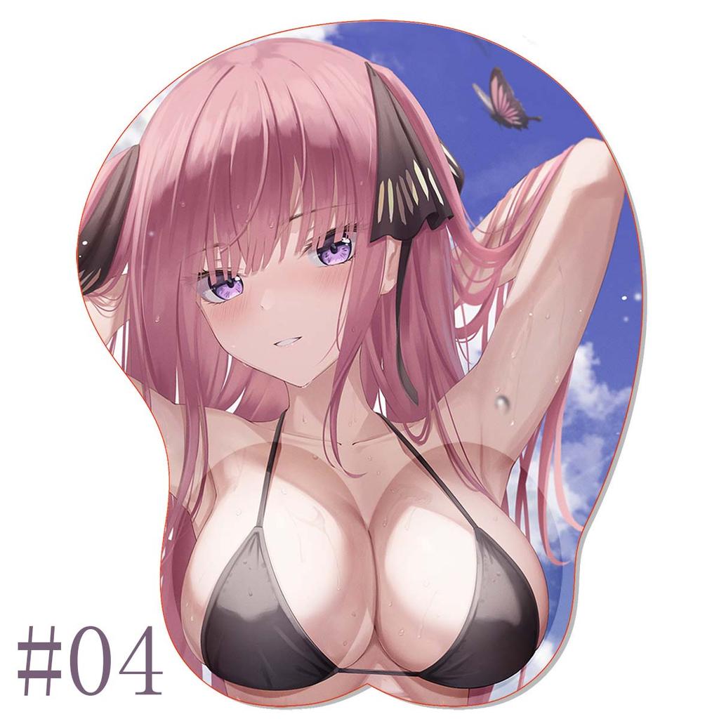 3D Mouse Pad Quintuplets Stereo Mousepad Oppai Boob Rias Gremory Nakano Nino Anime Silicone Wrist Rest BULK Pad Gaming Mouse Mat