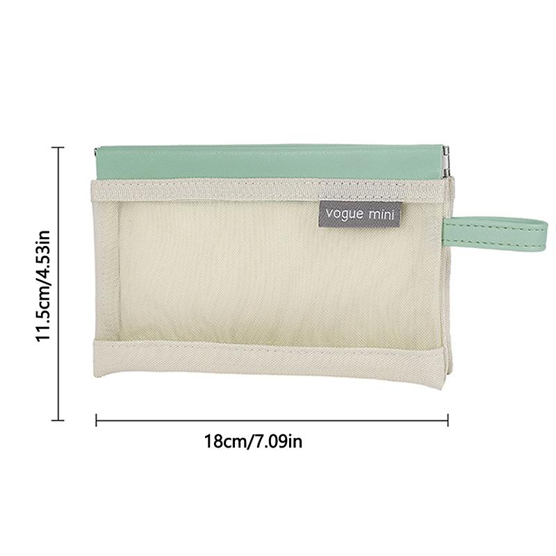 Pu Mesh Self-Closing Bag Internal Three Layer Lipstick Makeup Storage Bag Woman Key Jewelry Digital Organizer Portable Pouch