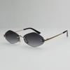 Luxury Wolf Head Brand Rimless Sunglasses Women Men Frameless Metal Thin Leg UV Protection Designer Shades