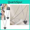 Charming Luv Is True Heart Shaped Letter Logo Necklace Stylish Titanium Steel Choker Chain