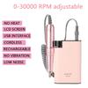 Perceuse à ongles portable rechargeable 30 000 tr/min, machine de manucure, lime à ongles électrique, outils pour nail art, ensemble pour forets à ongles