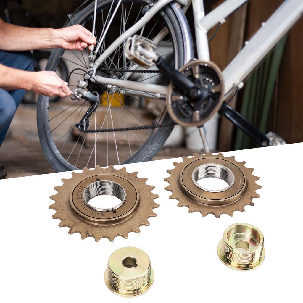 Bike 24T Freewheel Bike Freewheel Adapter Iron with 22T 24T Freewheel Left Right Drive Freewheel Adapter for Modification