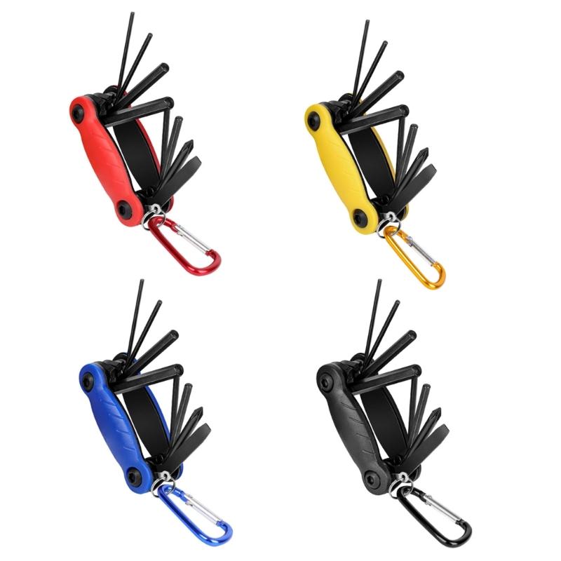 8 In 1 Multi-Function Bike Repair Tool Folding Metric Repair Tool Portable Socket Wrench Portable Bike Essential Tool