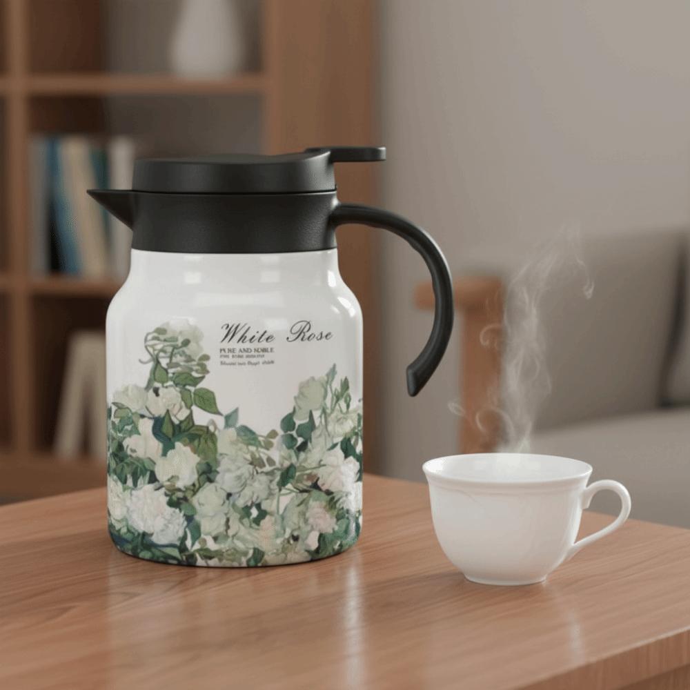 1000ml Thermal Teapot 316 Stainless Steel Insulated Carafe Coffee Pot Insulated Water Pot  Office