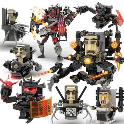 Moc Skibidi Toilet Builing Blocks Toy Titan Clock Man 2.0 Drill Man Titan TVMan Camerman Speakerman for Kids Boys Birthday Gifts