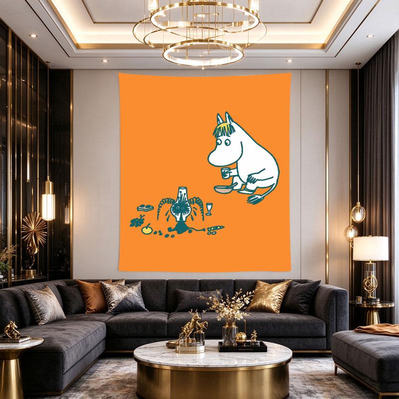 Moomin Snorkmaiden Orange Dinner Party Cartoon Art