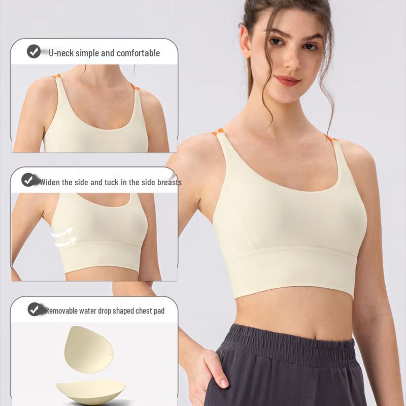 Yudong Women's Thin Strap Color-block Yoga Sports Bra