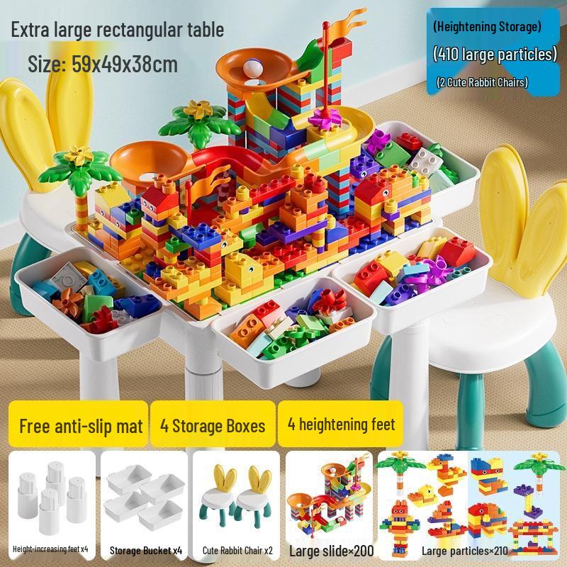 Kids  Large Storage Building Block Table