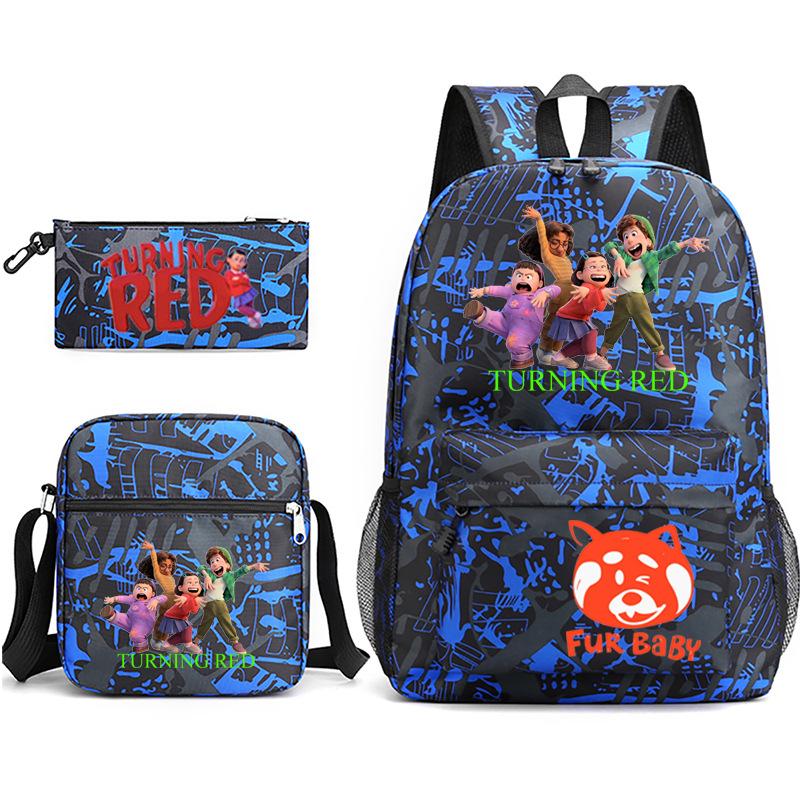 3-delige Schoolrugzakset voor Studenten Grote Capaciteit Oxford Stof Schooltas met Schouderband en Etui 3-piece school bag set
