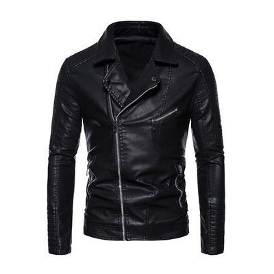 Chaqueta de Cuero Hombre Chaqueta de Cuero PU Chaqueta de Cuero para Motocicleta Ropa de Trabajo Casual Chaqueta de Cuero Hombre
