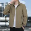 New Spring and Autumn Men's Casual Jacket Jacket Middle-aged and Elderly Stand-up Collar Jacket Loose Large Size Top