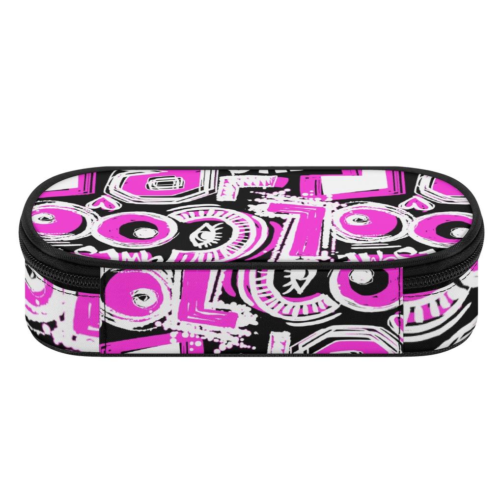 Pencil Pouch 300D Polyester Organized Storage Smooth Zipper with Mesh Pocket Removable Divider and Pen Slots for Students