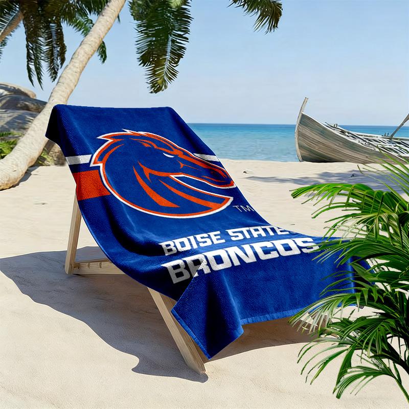 Boise State Broncos Print Beach Towel, Large Soft Quick Dry Towel for Beach Camping Swimming