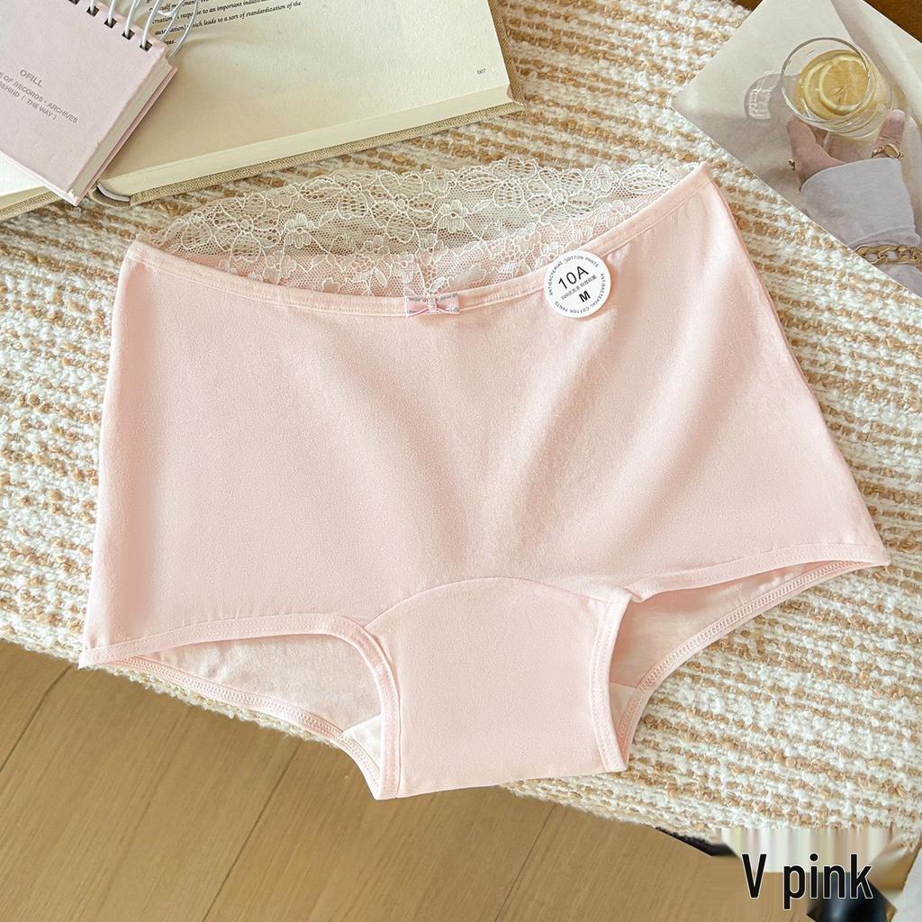 10A Antibacterial Girls' Pure Cotton Mid-Waist Boxer Briefs with Bowknot