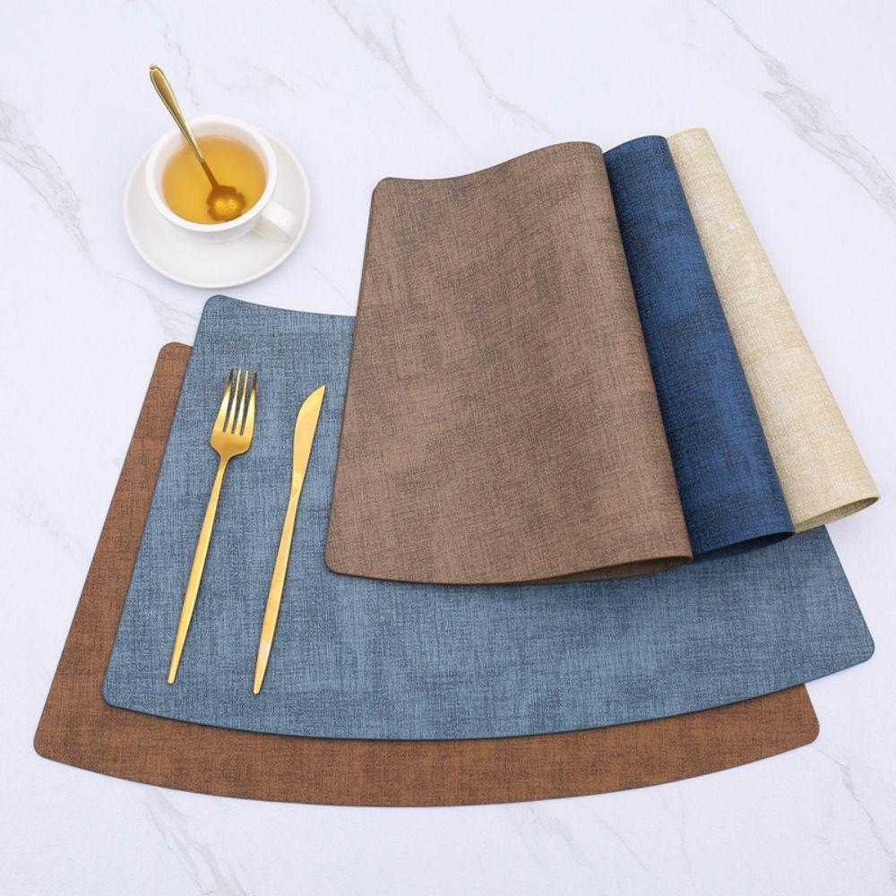 Durable Solid Color Table Mat Heat Insulation Fan-shaped Insulation Mat  Christmas