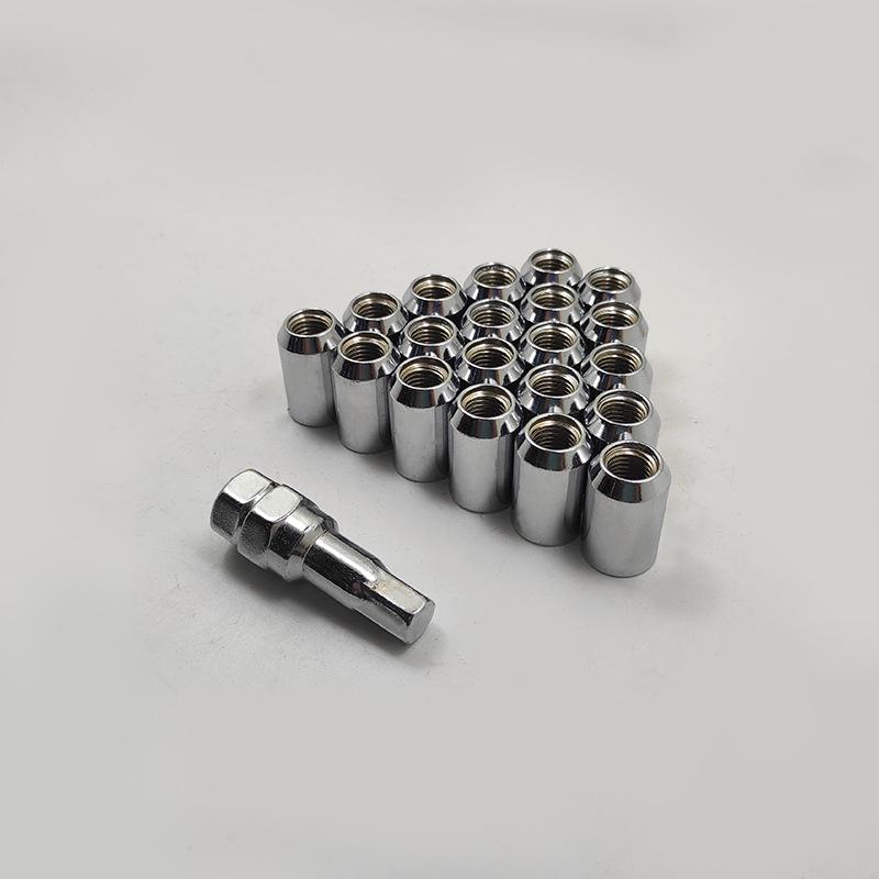 Silver Anti-theft Car Lug Nuts with Socket Key Tool