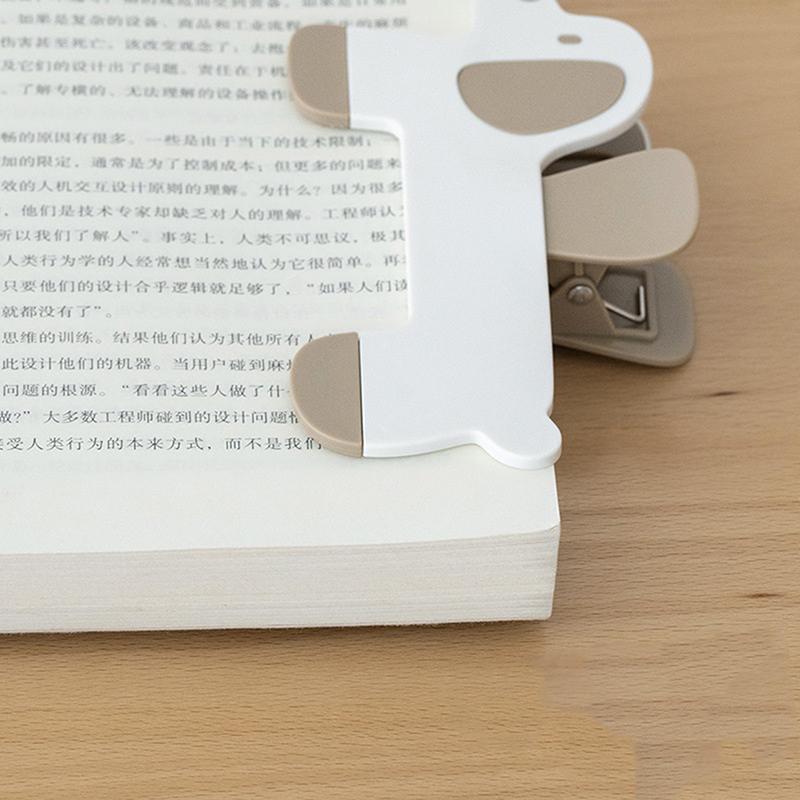 Puppy Shape Book Clip Creative Reading Bookmark Practical Plastic Fixed Note Holder Simple Design for Bookstore