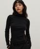 RAVEROUS Contrast Interlock Turtleneck T-Shirt Black