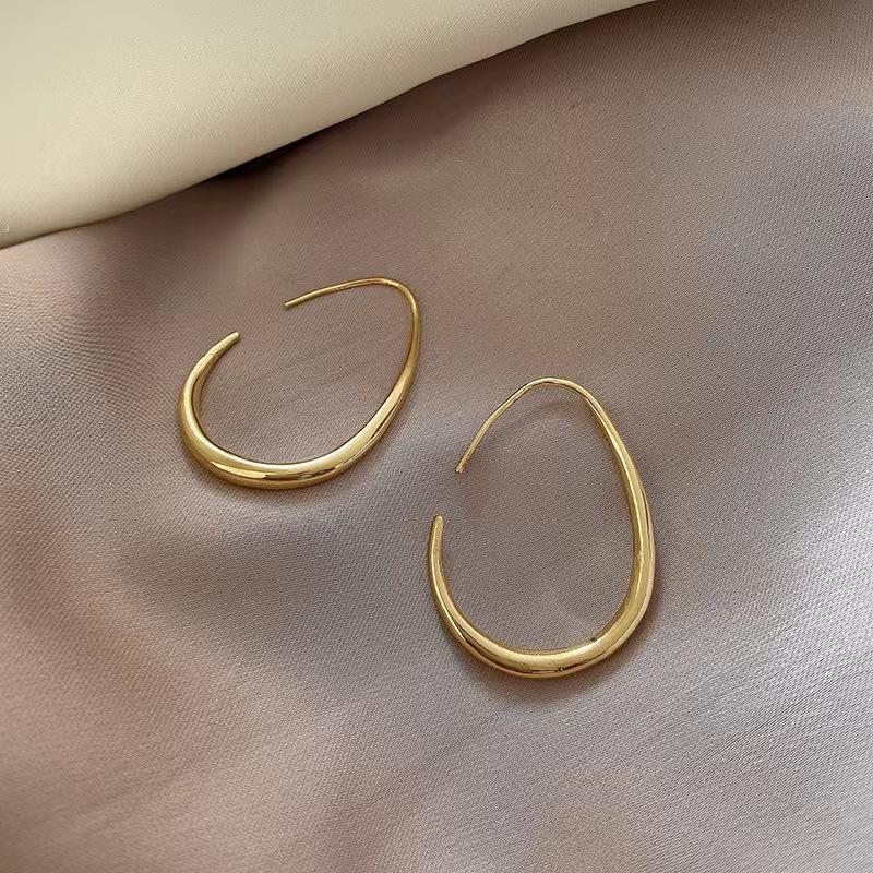 BF CLUB 925 Sterling Silver Vintage Earrings For Women Trendy Big Gold Earring Jewelry Prevent Allergy Party Accessories