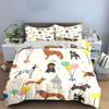 "Dog Party Themed Decor Set" Soft Skin-Friendly Bedding Set Includes 1 Duvet Cover And 2 Pillowcase Gift