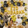 Multicolor Eid Mubarak Balloons Latex Printing Star Moon Foil Balloon Photo Props Venue Setup Festival Banner Home Decoration