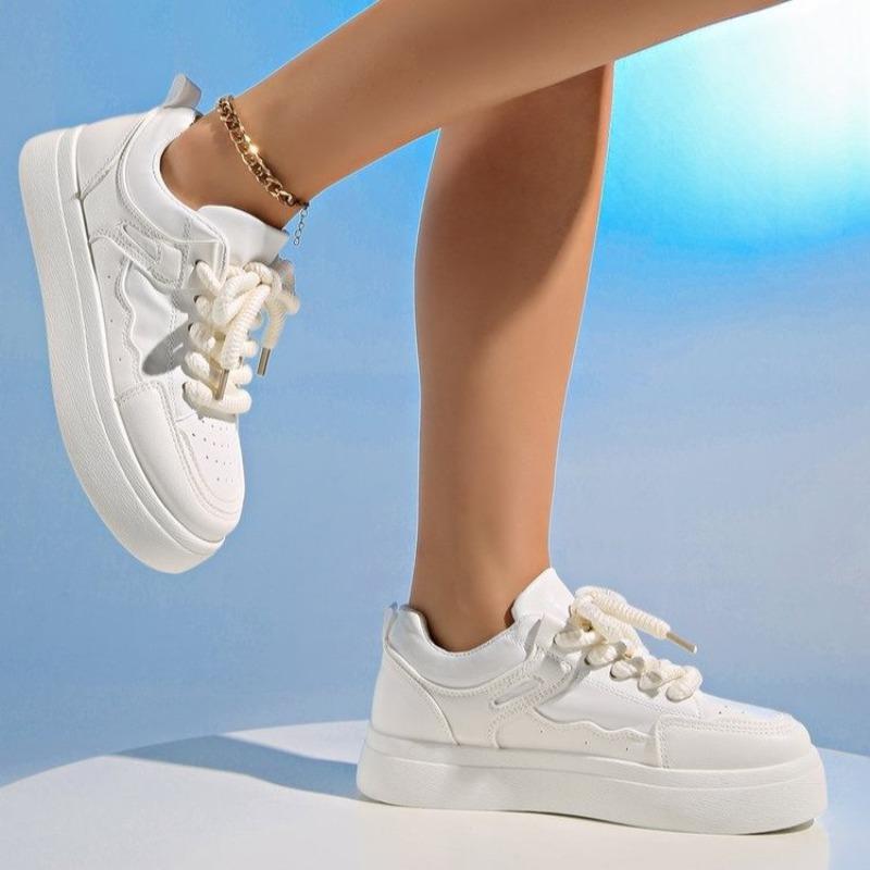 Fashion Fashionable Low Cut Women's Classic Casual Outdoor Thick Sole Height Increasing Running Sports Color Blocked Vulcanized Shoes